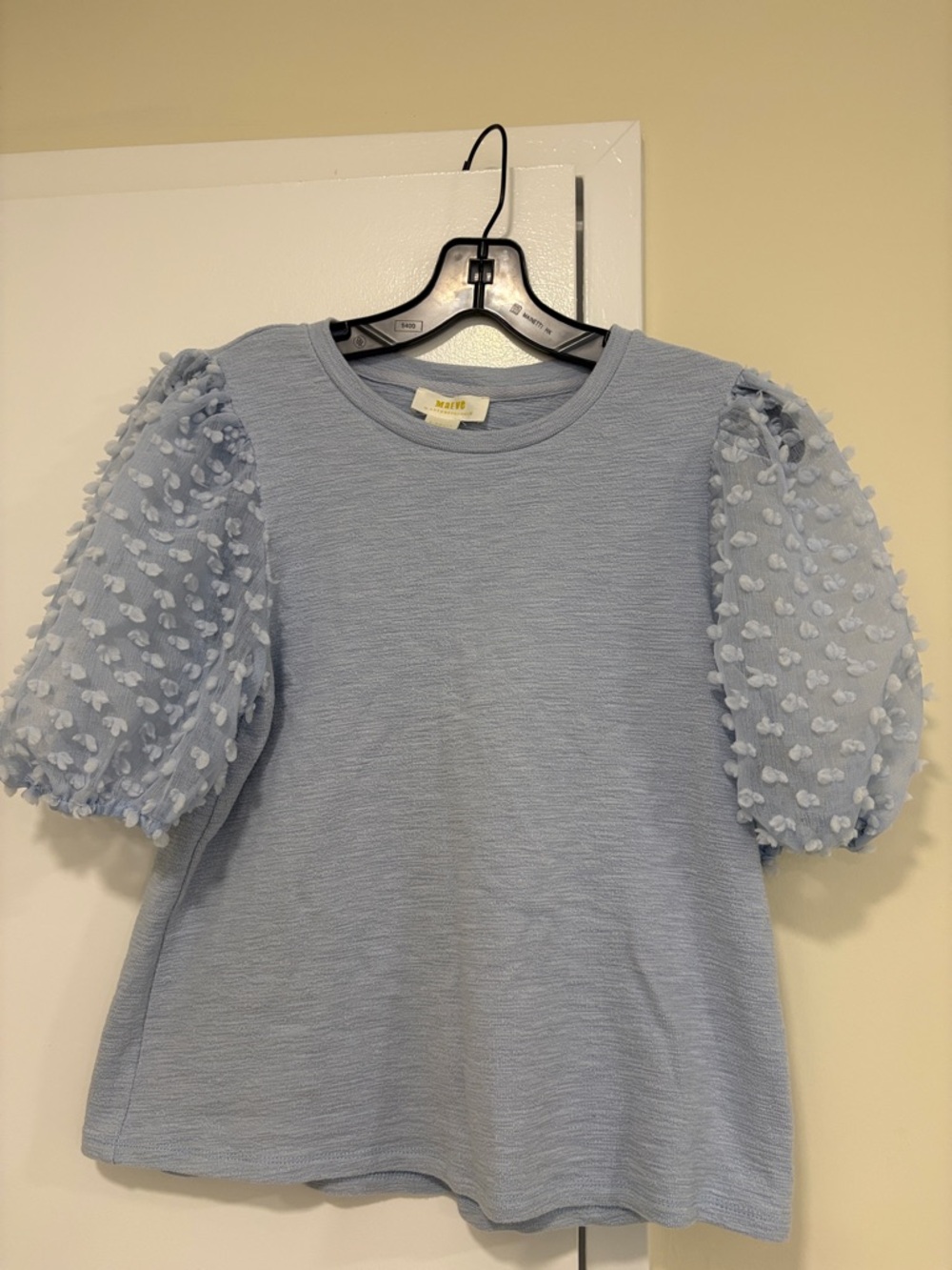 BRAND NEW! Anthropologie Maeve Soft Baby Blue Textured Tee
